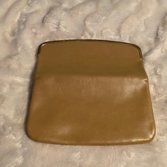 Gold-Toned Envelope Clutch Purse Faux Leather - Picture 6 of 10